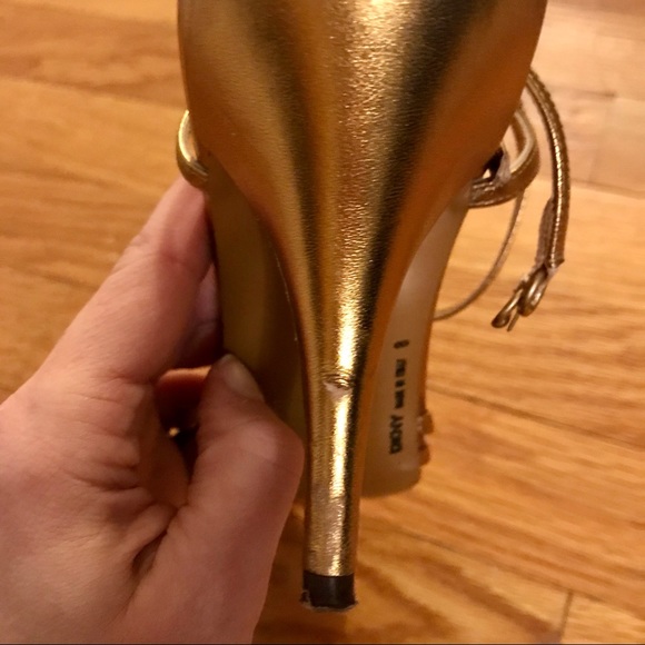 DKNY Bronze Gold Open Toe Strap Heel- 8 - Picture 5 of 7
